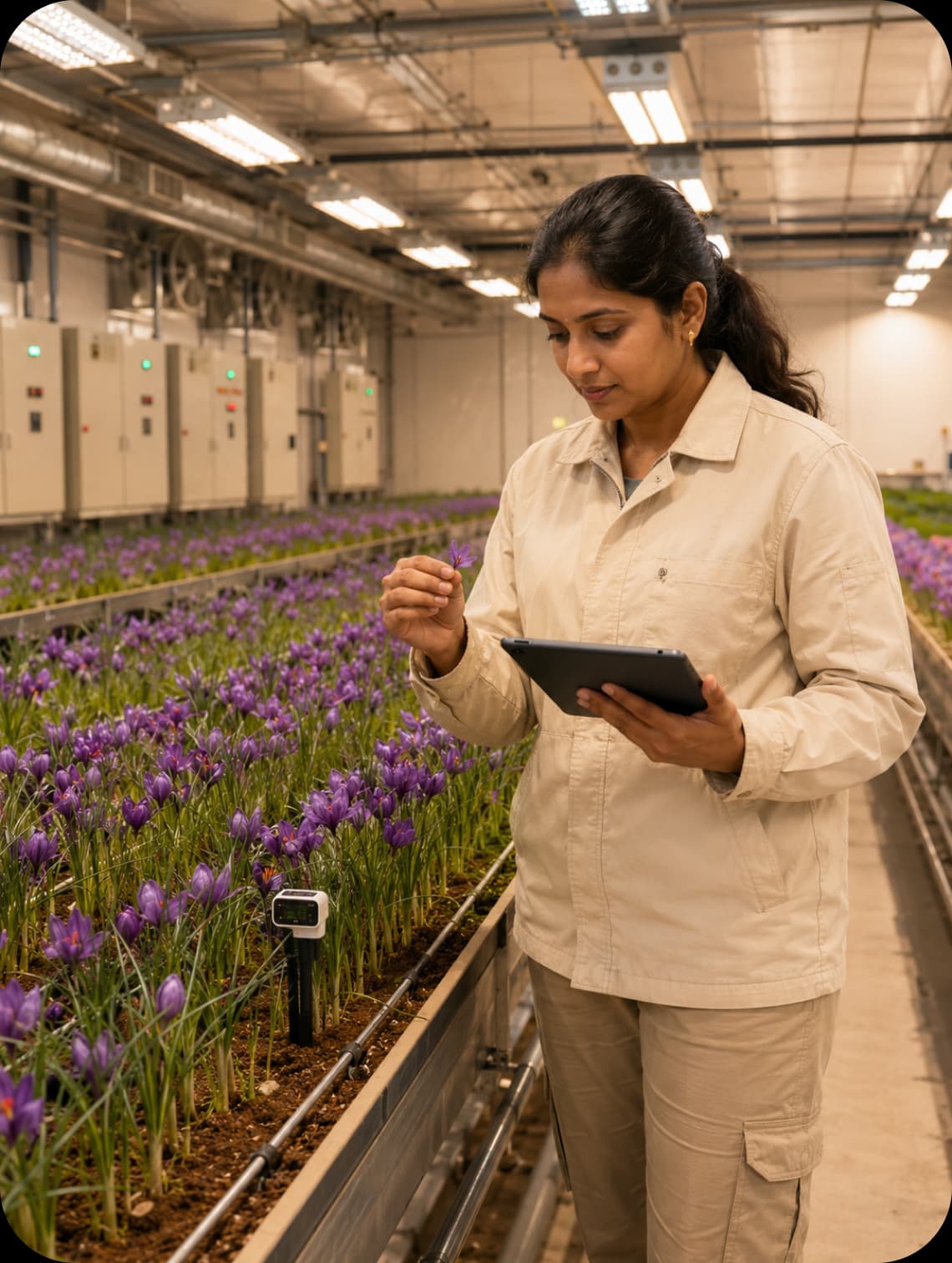 Tablet controlling greenhouse operations