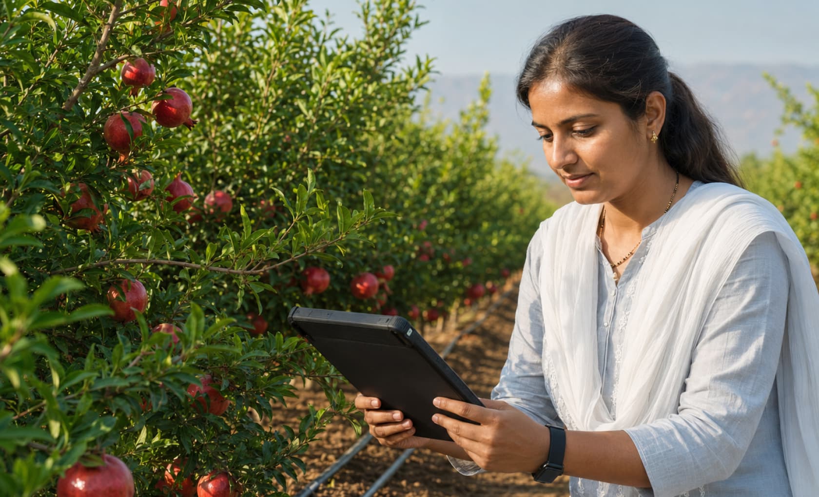 Export containers and fresh produce prepared for global shipping