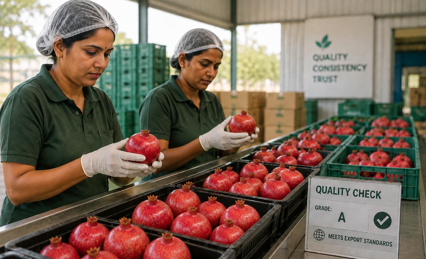 Quality inspector reviewing plants in an agricultural field